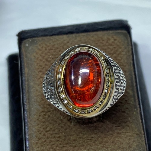 handmade 925 Sterling Silver red garnet ring Handmade Luxury Mens Ring - Picture 3 of 10