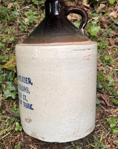 GANGLOFF & SMEADER Buffalo NY 1 Gallon Stoneware Whiskey Jug RARE Hawthorne Club - Picture 2 of 8