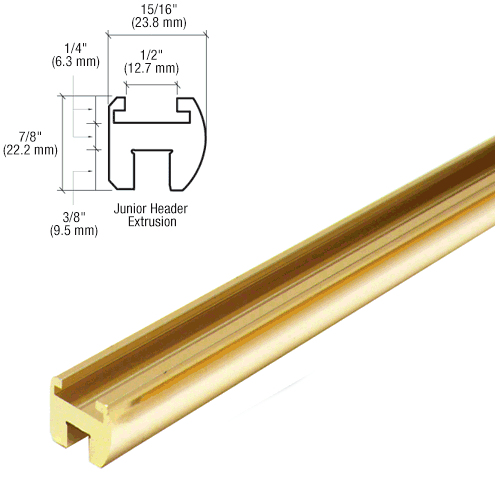 CRL HEADER06BR poliertes Messing 98" Junior rahmenlose Duschtür Header Kit - Bild 2 von 5