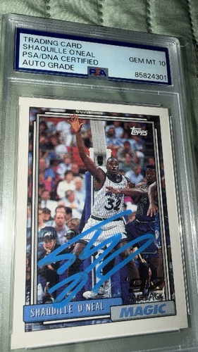 Shaquille O'Neal 1992-93 Topps Draft Rookie Auto Card PSA 10 RC HOF Autographed
