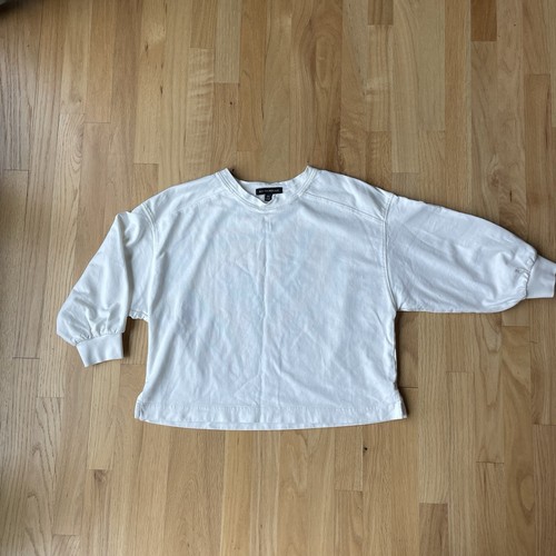 Banana Republic Womens White Crewneck Boxy oversized cropSweatshirt Size XS