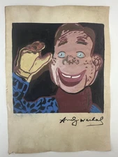 Andy Warhol COA Art Painting Original Drawing Vintage Paper Signed