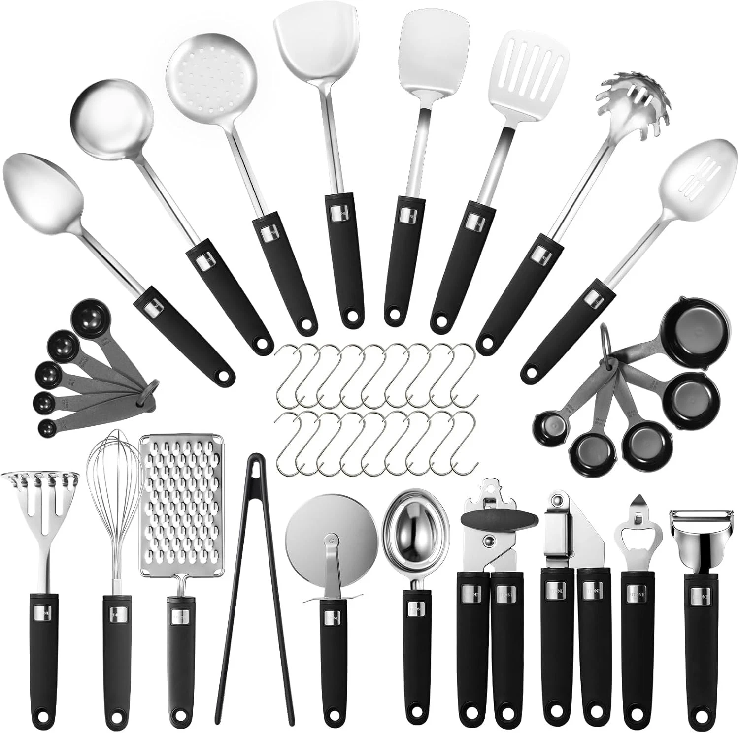 46Pcs 18/8 Stainless Steel Kitchen Utensils Set