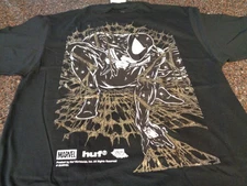 HUF x Spider-Man Arachknight Black T-Shirt Adult Large Gold Foil Detail New NWT