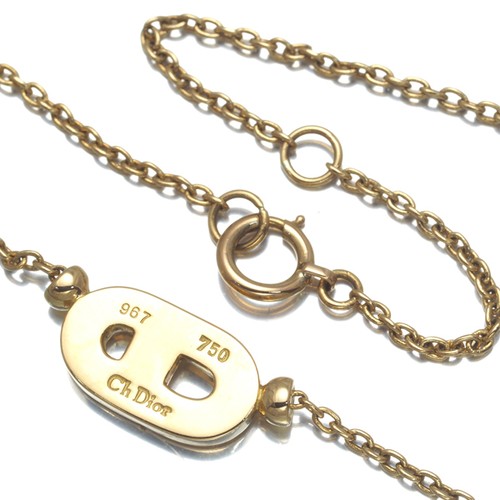 Echtes Christian Dior Collier Diamant Logo 18K 750 Gelbgold - Bild 3 von 4