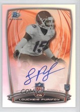 2014 Bowman Rookie Chrome Refractor Auto Loucheiz Purifoy #65 Auto 7p8
