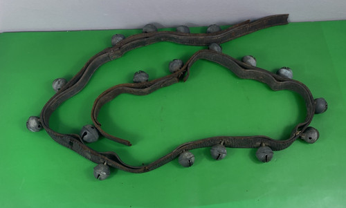 Antique Sleigh Bells   Jingle Bells original Aged Leather Strap 1800s