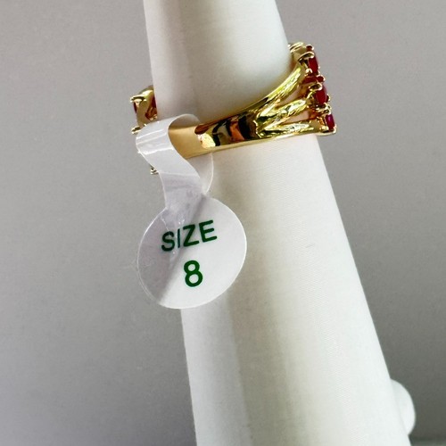 Bomb Party July Ring RG23011 “Basking In Ruby Radiance” LC Ruby on Gold Size 8 - Picture 6 of 10
