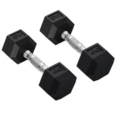 HOMCOM Sechseck Hanteln Set Gewichtheben Übung für Heimfitness 2x4kg