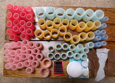 Vintage lot of 87 Goodys Self Holding Hair Curlers 4 Sizes  