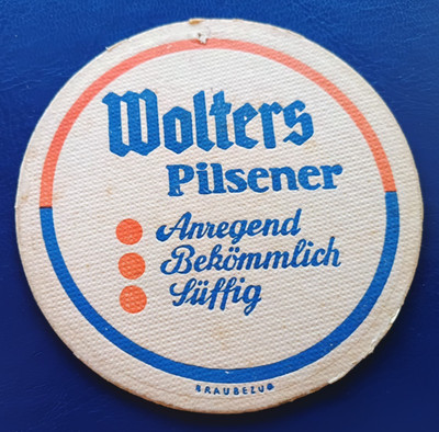 Beer mat brewery Hofbrauhaus Wolters beer Pilsener Braunschweig