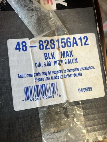 Hélice fueraborda de aluminio para barco marino 9 x 9 para Mercury 6-15 HP 48-828156A12 - Imagen 3 de 5