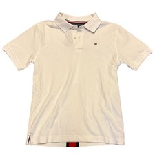 Tommy Hilfiger Boy's White Cotton Polo Shirt Medium 12/14
