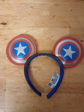 Disney Parks Captain America Super Soldier Marvel Mouse Ears Headband 2021