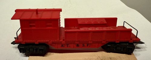 Marx 4590 AT & SF Red Deluxe Plastic Work Caboose w/ Type “F” Trucks