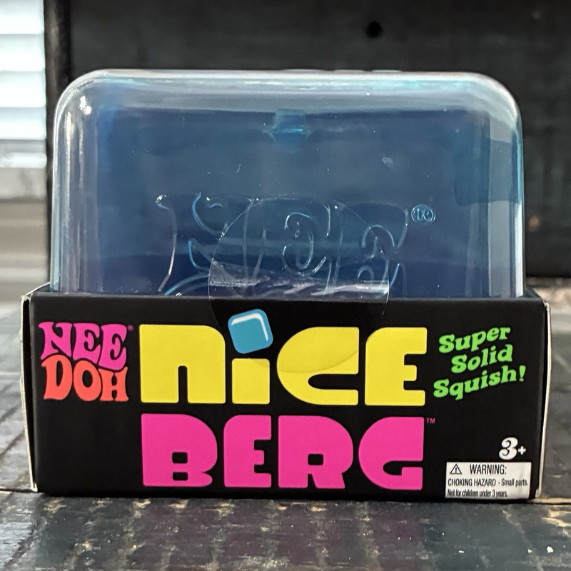 Nee Doh Nice Berg Super Solid Squish Squeeze Toy, Blue, Ages 3+