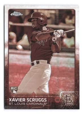2015 TOPPS CHROME Baseball - SEPIA REFRACTOR - Xavier Scruggs NM-MT #166 B