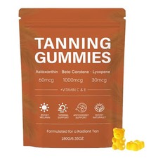 Tanning Sun Gummies with Beta-Carotene Lycopene 60ct Vegan Sugar-Free
