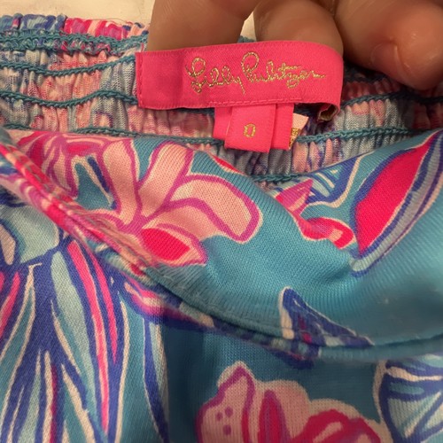Abito manica corta usato Lilly Pulitzer blu - rosa floreale taglia 0 - Foto 4 di 11
