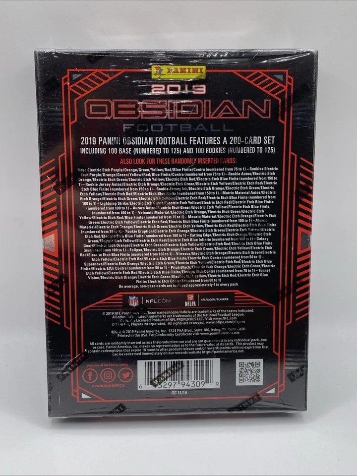 2019 Panini Obsidian Football Hobby Box - Image 2 of 3