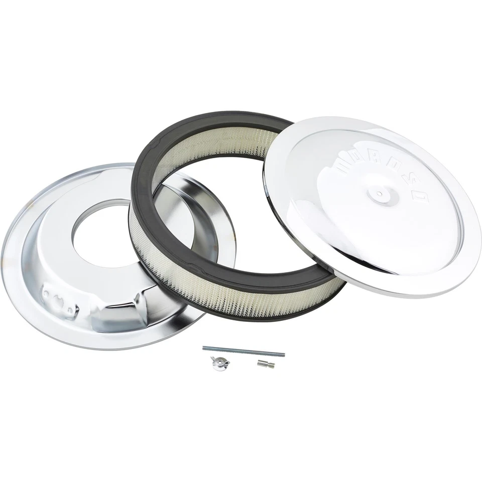 Purificador de aire cromado Moroso 65910, 14 x 3 pulgadas Foto 4 de 4