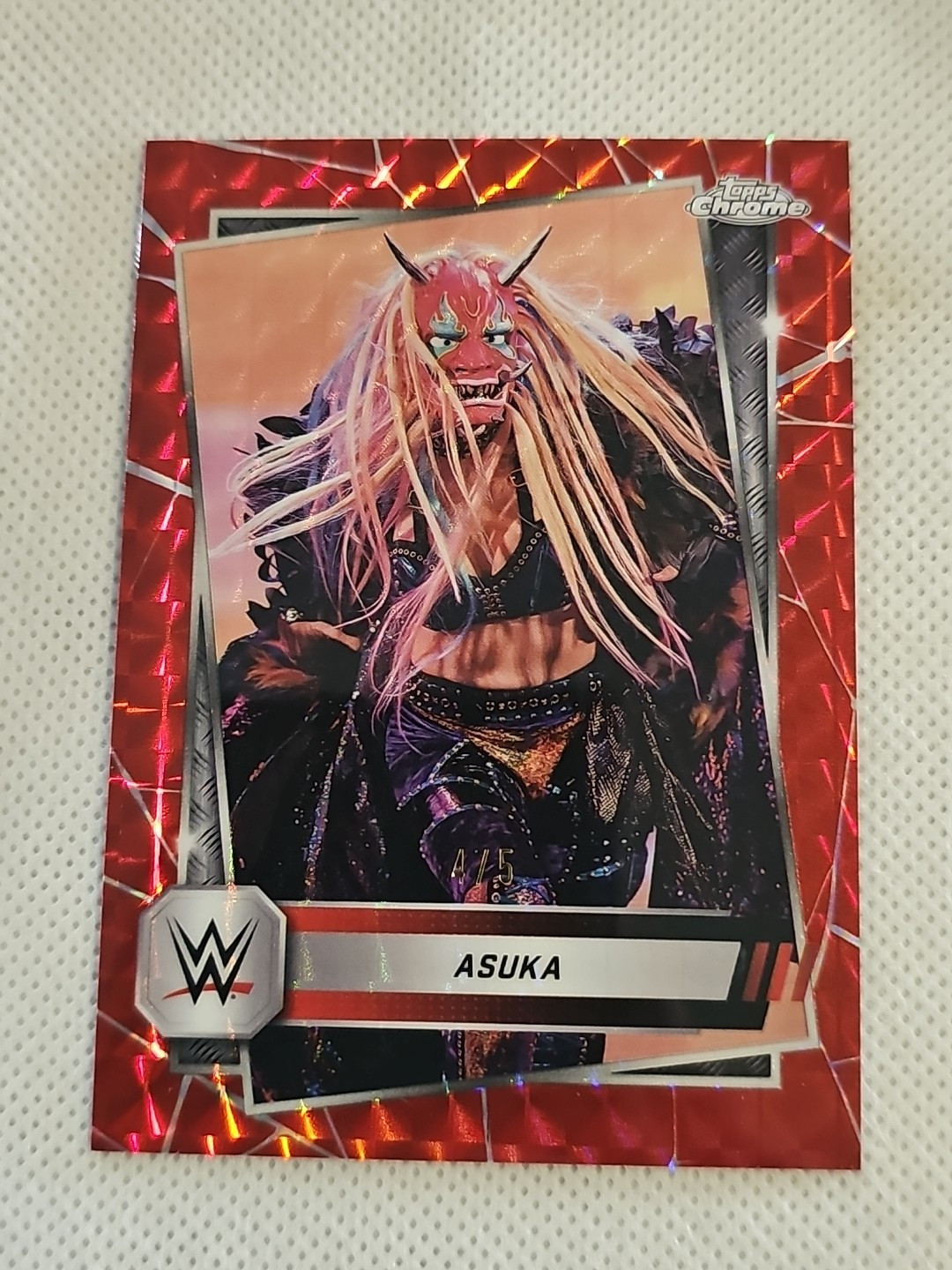 2025 Topps Chrome Wwe Asuka Red Geometric 4/5
