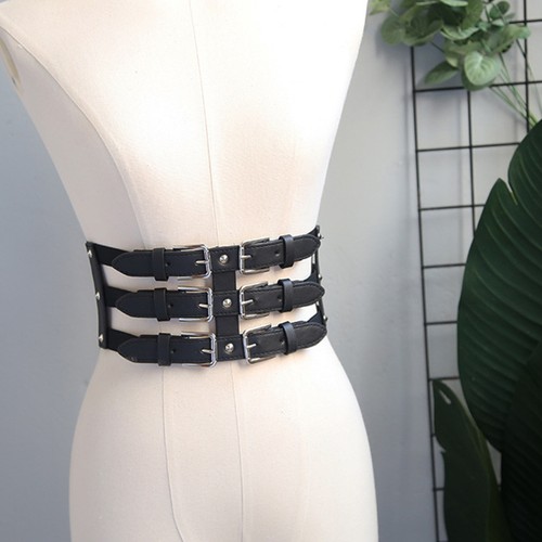 1 pieza Cinturón Punk Mujeres Cinturón PU Moda Cintura Niñas Cinturón PU - Imagen 8 de 12