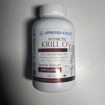 Approved Science Antarctic Krill Oil 2000mg - 180 soft gels Exp 06/2026