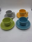 Vintage Fiesta ware HLC USA Cup And Saucer 4 sets Multicolor