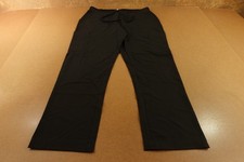 Mandala Womens Size Large Black Stretch Split Hem Cargo Scrub Pants