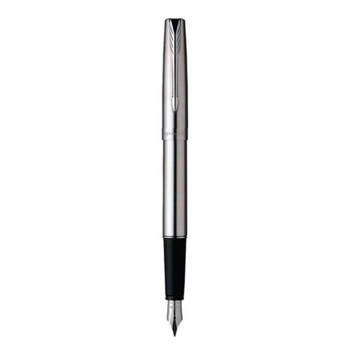 Parker Frontier Fountain Pen Stainless Steel Fine Point New In Box Made In UK