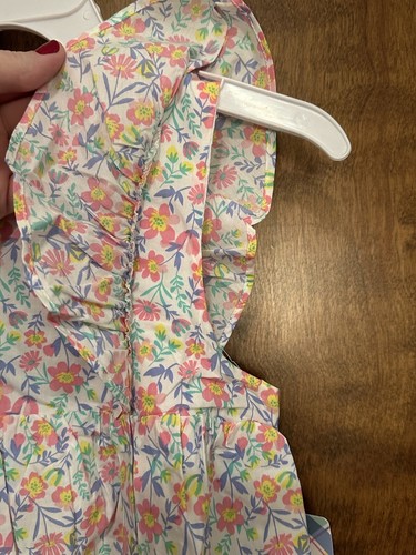 TOMMY BAHAMA Ruffle Top & Pink Leggings Set w/ Hair Tie Girls 7 Pastel Floral - Picture 10 of 20