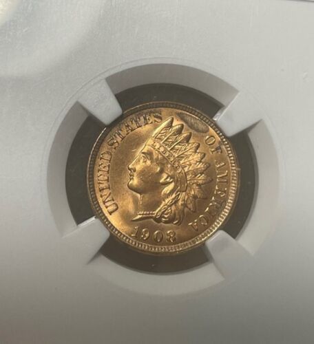 U.S. - 1908 Copper Indian Cent (NGC MS 63 RD) - Picture 2 of 6