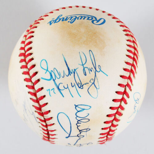 Whitey Ford Signed Baseball Yankees Cy Young (5) w/ Roger Clemens, Ron Guidry... - Picture 3 of 7