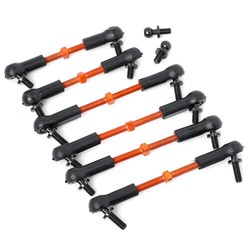 Yeah Racing HPI RS4 Sport 3 Aluminum Preassembled Tie Rod Set - 6 Pcs RSS3-012OR - Picture 1 of 1