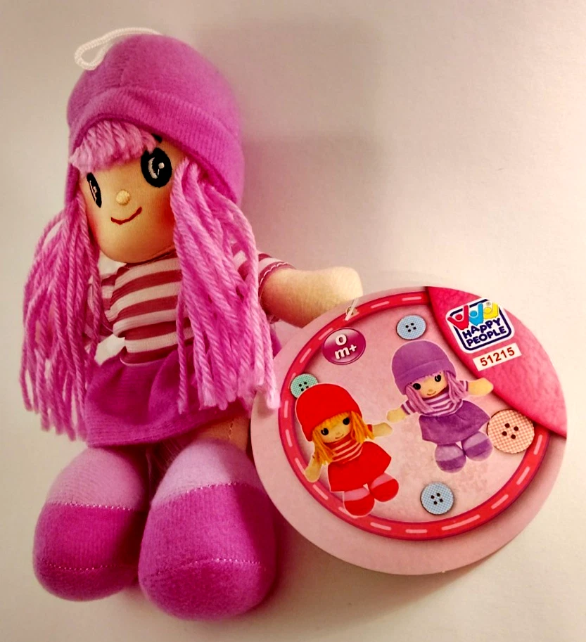 Schlenkerpuppe aus Stoff - lila, ca. 20,0 cm - Happy People, 51215 - Puppe - neu - Bild 2 von 4