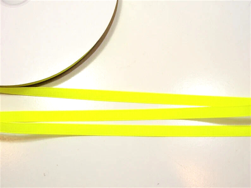 Bright Yellow Grosgrain Ribbon 3/8 inch wide x 10 yards Schiff Ansi Yellow B33 - Picture 2 of 4