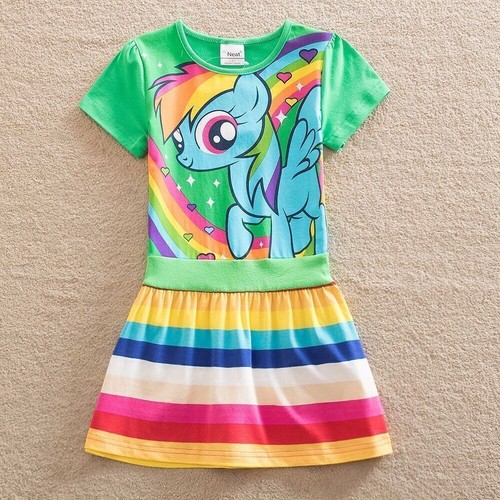 New Short Sleeve My little Pony Princess Girls Dress Casual Party Kids Clothes - Picture 3 of 7