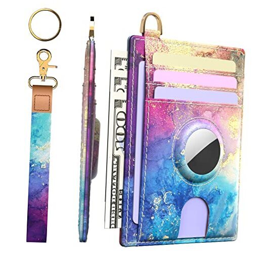 Secure Rainbow Wristlet Wallet for Women with Keychain-image