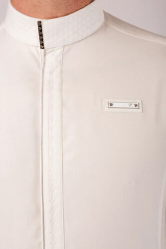R25 LAWUNG Al-Ameer Adult Men's Thobe Modern Design Arabian Jubbah White - Picture 2 of 4