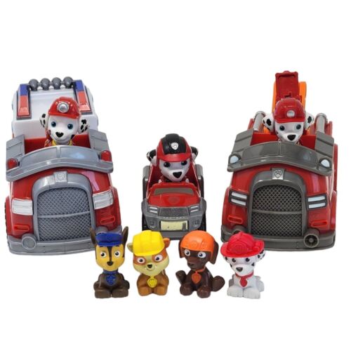Paw Patrol Toy Lot of Figures and Vehicles Marshall Rescue Rover EMT Mini Figure