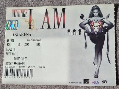 Excellent condition  Beyonce ticket stub for 'I am ' tour 2009.
