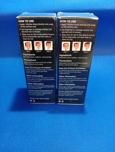 BIOTIN Minoxidil USP 5% Topical Serum Hair And Beard Growth Oil 60ML - 2 FL.OZ - Picture 2 of 6