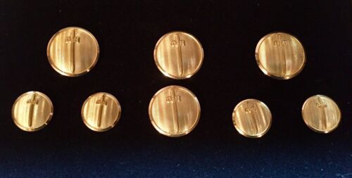 VINTAGE SWORD BLAZER BUTTONS SPORT JACKET 8 PIECE SET NIB HIGH END 4 Lg. 4 Small - Picture 3 of 12