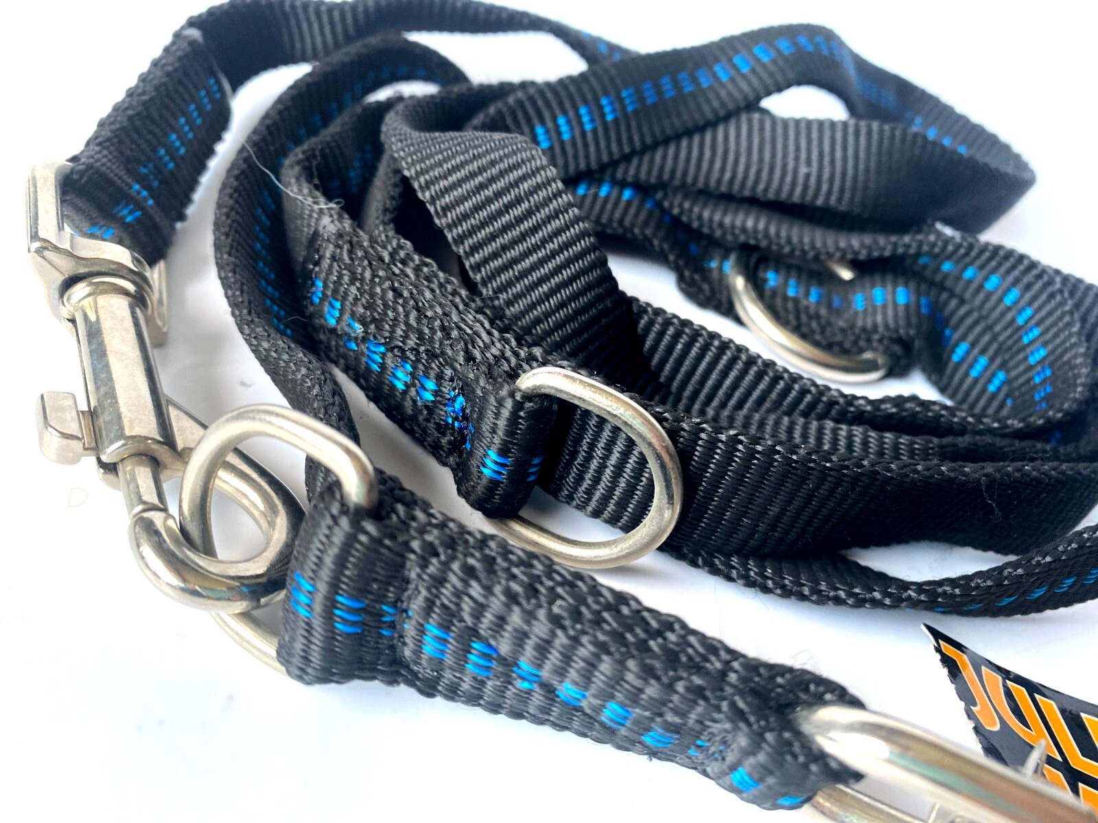 Julius K9 Führleine Schlauchgurt BLAU schwarz Hundeleine 2,2m x 19mm JK411