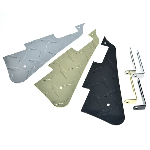 KAISH Diamond Plate LP Pickguard w/ Stainless Steel Bracket for Gibson Les Paul
