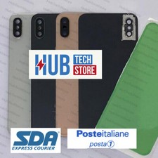 SCOCCA VETRO POSTERIORE per IPHONE XS - XS MAX BACK COVER COMPLETA DI VETRINO