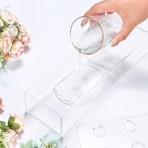 Klar Acryl Blumenvase Zuhause Runde Vasen Neu Blumen-Herzstück - Bild 7 von 14