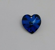 Swarovski Crystal Bermuda Blue 18mm Heart 6202 6228 Pendant;