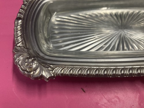 Butter Dish, Silver Plate, Vintage, Glass insert - Picture 7 of 11